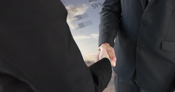 Gros Plan Une Poignée Main Entre Hommes Affaires Avec Fond — Video