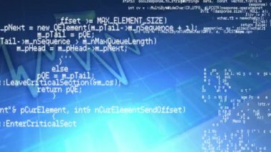 Grafikler ve istatistikler ile ızgara hatları dijital animasyon. Program kodları ön planda çalışıyor