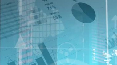 Grafiklerin ve istatistiklerin okları işaret eden dijital animasyonu