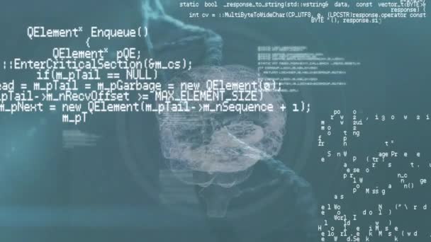 Цифровая Анимация Мозга Спирали Днк Программные Коды Запущены Фоновом Режиме — стоковое видео