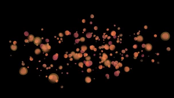 Animación Generada Digitalmente Luces Bokeh Centro Pantalla Sobre Fondo Negro — Vídeos de Stock