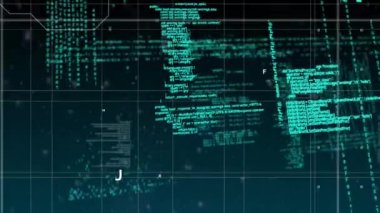 Program kodlarının ve ekranda hareket eden kare desenlerin dijital animasyonu