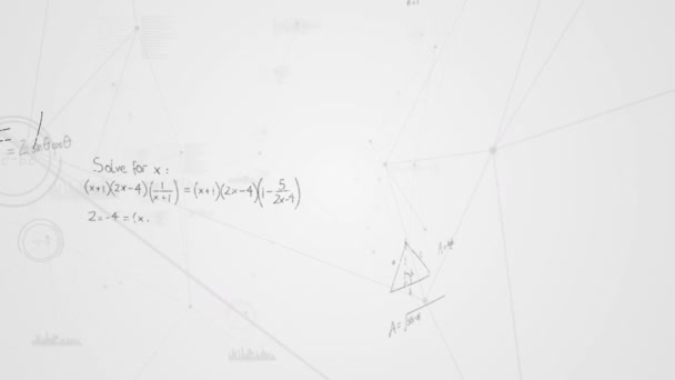 Animação Digital Equações Matemáticas Linhas Assimétricas Movendo Tela Contra Fundo — Vídeo de Stock