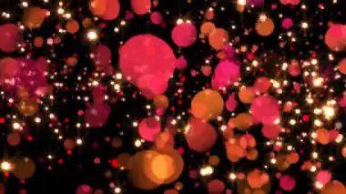 Renkli bokeh siyah bir arka plan karşı ekranda hareket dijital olarak oluşturulan animasyon.