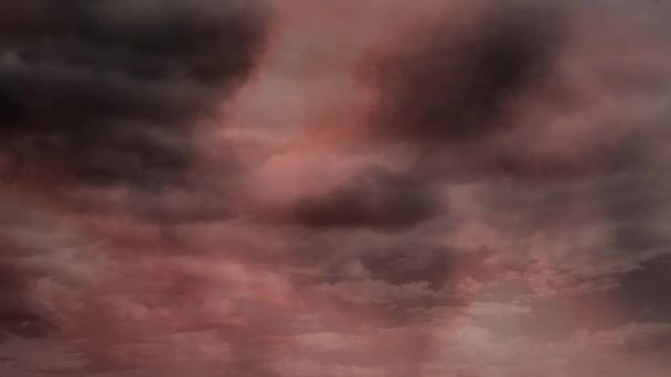 Animación Digital Truenos Cielo Con Nubes Rosadas — Vídeos de Stock
