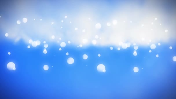 Digitaal Gegenereerde Animatie Van Witte Bokeh Lichten Lucht Met Wolken — Stockvideo