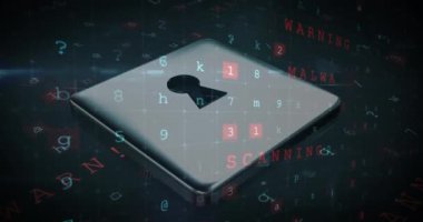 4k kodları ile dolu bir kilit ve ızgara dijital bileşik