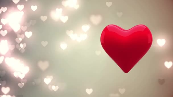 Animación Digital Corazón Latiendo Con Luces Parpadeantes Forma Corazón Fondo — Vídeo de stock