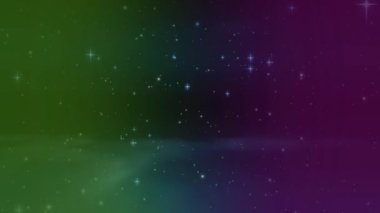 Yıldızlı bir gökyüzünde hareketli dijital animasyon