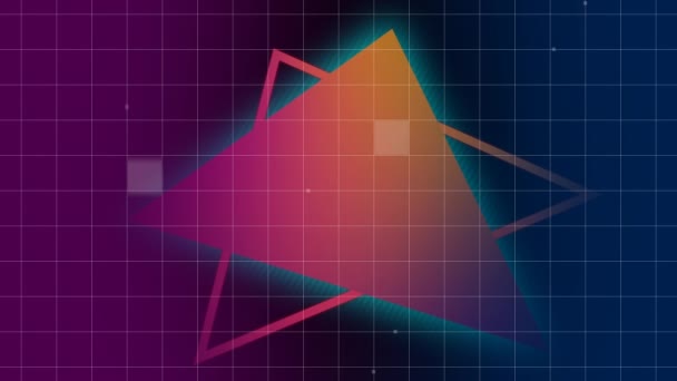 Digital Animation Triangles Grid — Stock Video