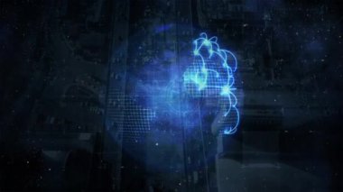 Ağ hatları ve bir otoyol yüksek açı ile bir kürenin dijital kompozit