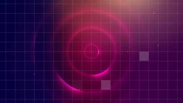 Digital Animation Concentric Circles Wormhole Foreground Grid Lines — Stock Video