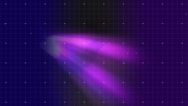 Animazione Digitale Wormhole Con Raggi Luce Viola Una Griglia — Video Stock