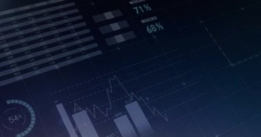 İletim kuleleri 4k ile bir alanın ön planda çalışan grafikler ve istatistiklerin dijital animasyon