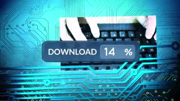 Digitally Generated Animation Download Progress Bar Background Digital Interface Shows — Stock Video