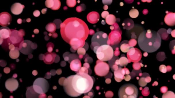 Animation Générée Numériquement Bokeh Rose Déplaçant Vers Centre Écran Sur — Video