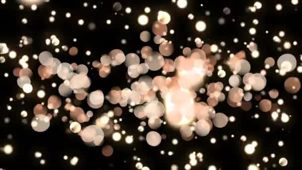 Animation générée numériquement de lumières bokeh lumineuses se déplaçant dans l'écran sur un fond noir .