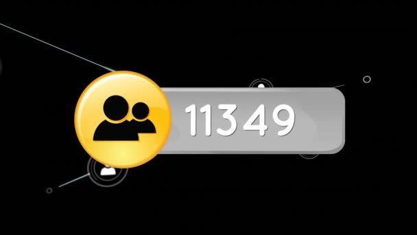 Animação Gerada Digitalmente Ícone Perfil Com Dois Usuários Números Crescentes — Vídeo de Stock