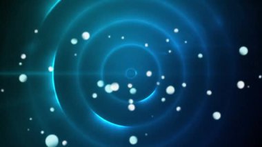 Mavi arka plan etkisi gibi bir dalgalanma gösterirken bokeh ışıkları parlayan dijital olarak oluşturulan animasyon