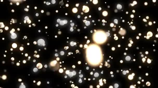 Animation générée numériquement de lumières bokeh luisant sur un fond noir 