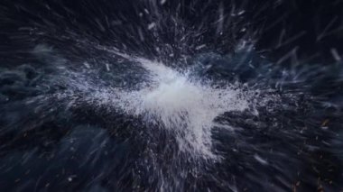 Bir gece gökyüzünde kaynak ve bulutlar arka plan yanma ve kıvılcım dijital sanat