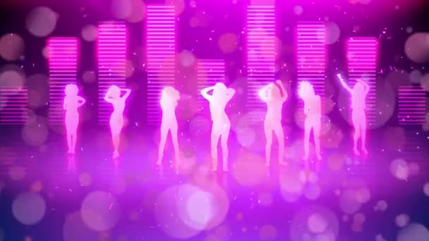 Cyfrowo Generowane Animacji Kobiet Taniec Podczas Gdy Tło Pokazuje Ruchomych — Wideo stockowe