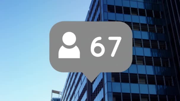 Digitally Generated Animation Profile Icon Message Bubble Increasing Numbers While — Stock Video