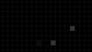 Düz gri kareler ekranda hareket ederken kare desenlerin dijital animasyonu