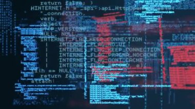 Ekranda hareket eden program kodlarının dijital animasyonu