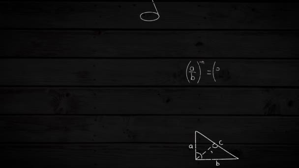 Animación Digital Ecuaciones Matemáticas Que Mueven Pantalla Contra Una Pared — Vídeos de Stock