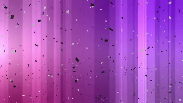 Digital Animation Black White Confetti Falling Colorful Background — Stock Video