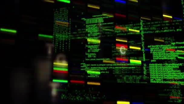 Animación Digital Electroforesis Colorida Con Bases Códigos Programa Moviéndose Pantalla — Vídeo de stock