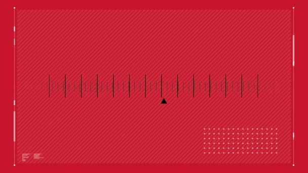 Digitale Animation Eines Radiosenders Der Auf Rotem Hintergrund Scrollt — Stockvideo