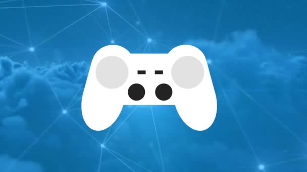 Digital Composite Video Game Controller Sky Background Lines Dots Stock Video C Vectorfusionart 271366970