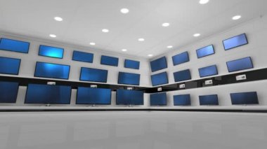 Bir elektronik mağazasında ekranda düz ekran Tvdijital animasyon