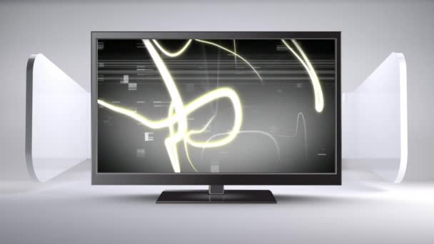 Animação Digital Uma Televisão Com Linhas Giratórias Ruído Estático Sua — Vídeo de Stock