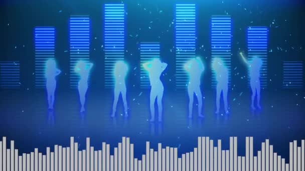 Digital Animation Sju Honor Dansar Vitt Till Neon Rosa Lutning — Stockvideo