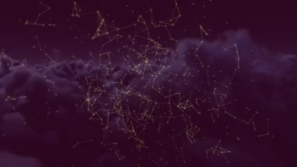 Digitale Animatie Van Een Reeks Bewegende Blockchain Loops Verbindingslijnen Een — Stockvideo