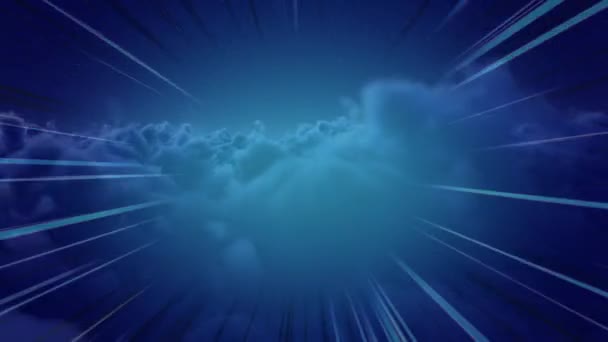 Digital Animation Shiny Cloudy Night Sky Background — Stock Video