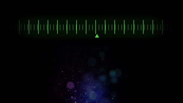 Digitale Animation Einer Sich Bewegenden Gelben Messlinie Auf Schwarzem Hintergrund — Stockvideo