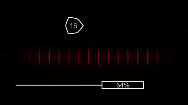 Compuesto Digital Una Línea Medición Movimiento Centro Dos Animaciones Carga — Vídeo de stock