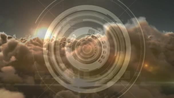 Ψηφιακή Κινούμενη Εικόνα Του Φακού Εστίασης Χρησιμοποιώντας Ομόκεντρους Κύκλους Τυχαία — Αρχείο Βίντεο