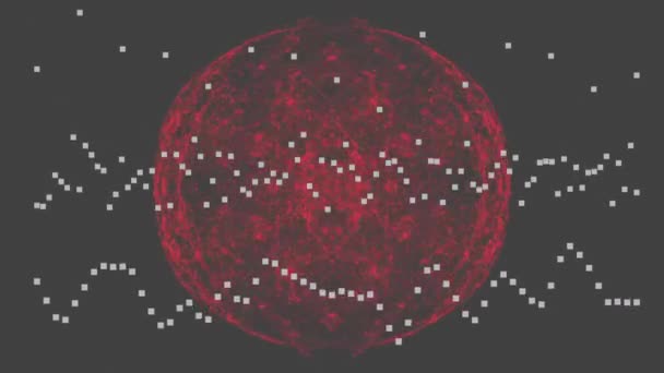 입자의 세트의 디지털 애니메이션 어두운 배경에서 형성하는 빨간색 입자의 흐릿한 — 비디오
