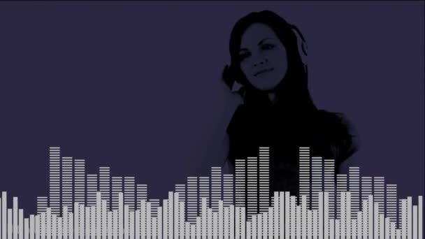 Vue Face Une Jeune Femme Caucasienne Dans Une Interface Bleue — Video