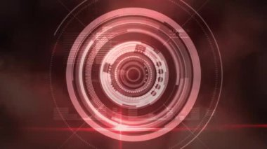 Bir kamera odak animasyon ve dumanlı zemin çıkan veri blok zinciri bir dizi.