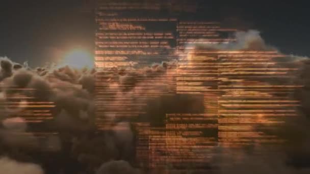 Schnelles Auftreten Von Programmiercodes Innerhalb Der Wolken — Stockvideo