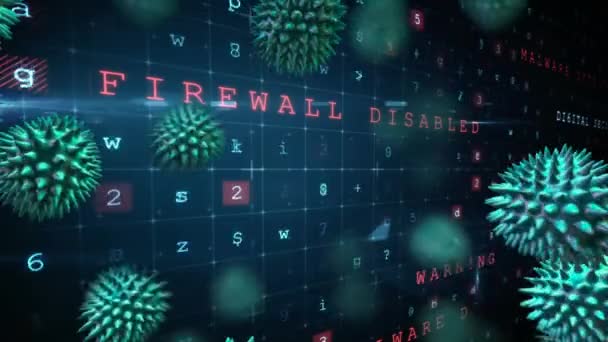 Una Rappresentazione Digitale Malware Movimento Virus Informatici Che Attaccano Computer — Video Stock