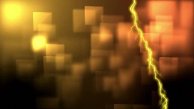 Arka planda hareket eden sarı şimşek ve kare desenlerin dijital olarak oluşturulmuş animasyonu