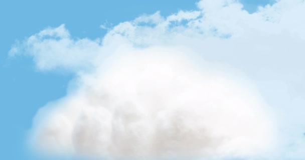 Animación Digital Nubes Moviéndose Cielo Despejado — Vídeo de stock