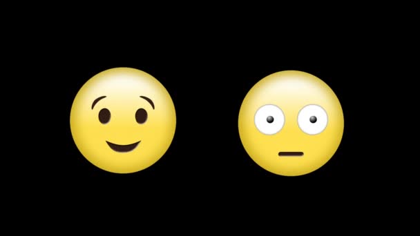 Digitaal Gegenereerde Animatie Van Een Winking Emoji Een Gezicht Met — Stockvideo